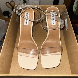 Clear Steve Madden block heels